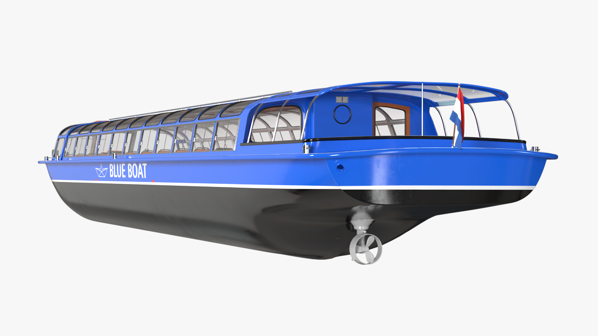 Amsterdam Canal Cruise Blue Boat 3D