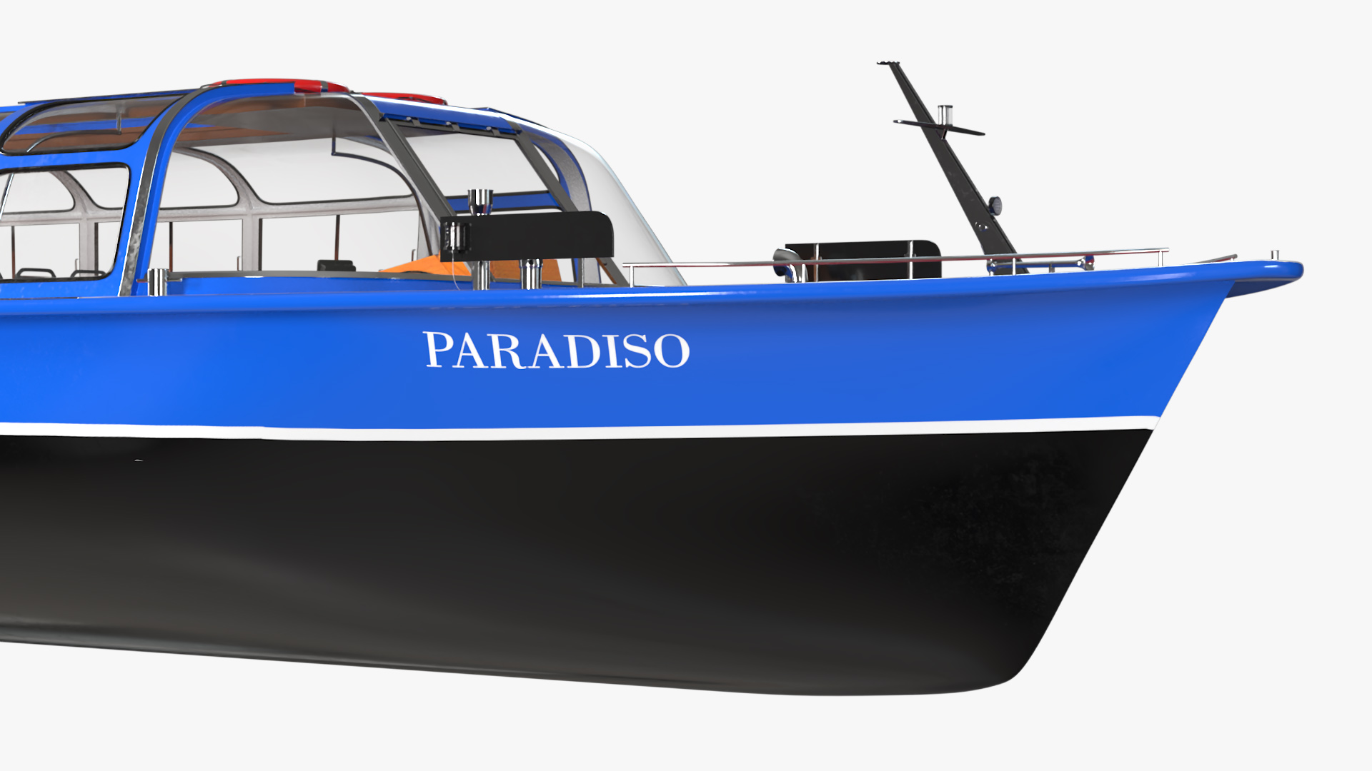 Amsterdam Canal Cruise Blue Boat 3D