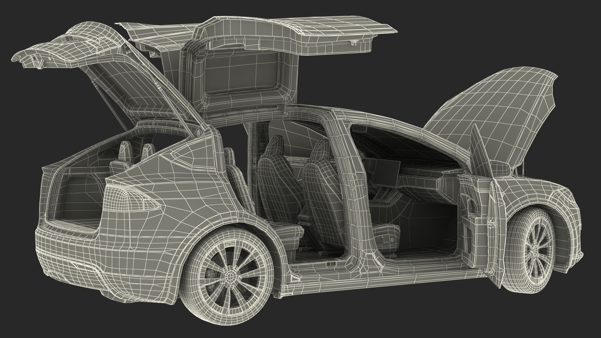 Electric SUV Rigged 3D model