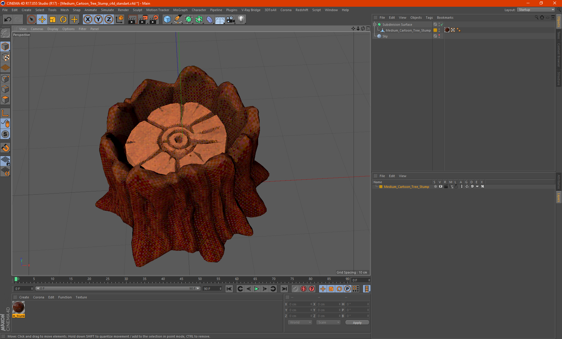 3D model Medium Cartoon Tree Stump