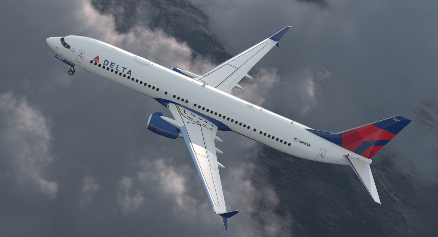 3D Boeing 737 900 with Interior and Cockpit Delta Air Lines