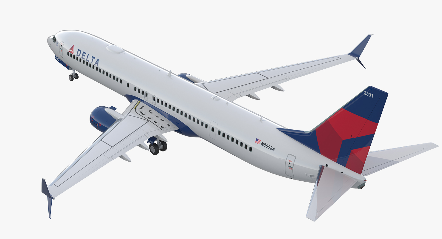 3D Boeing 737 900 with Interior and Cockpit Delta Air Lines