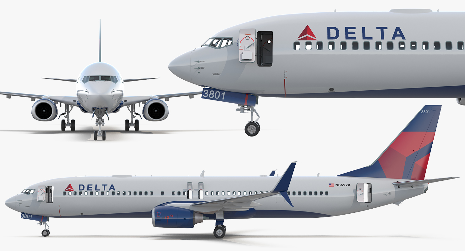 3D Boeing 737 900 with Interior and Cockpit Delta Air Lines