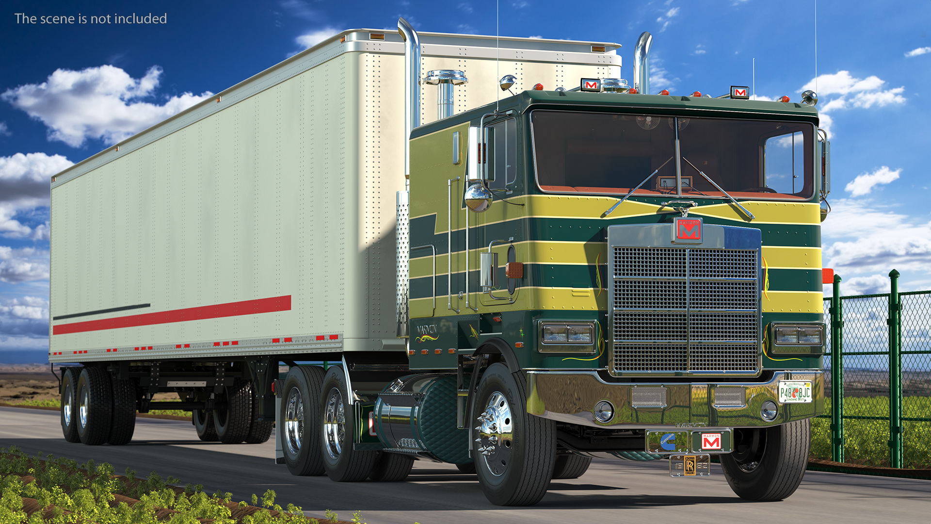 Marmon Truck With Semi Trailer Rigged 3D