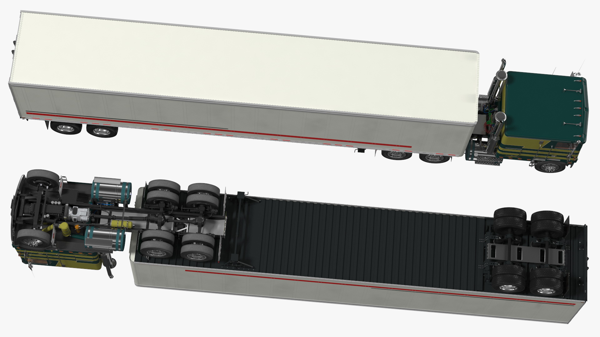 Marmon Truck With Semi Trailer Rigged 3D