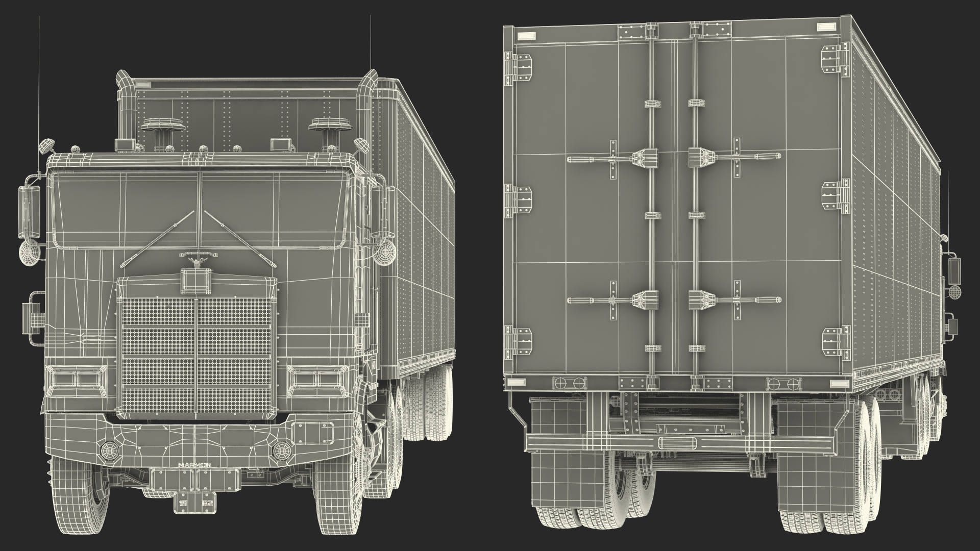 Marmon Truck With Semi Trailer Rigged 3D