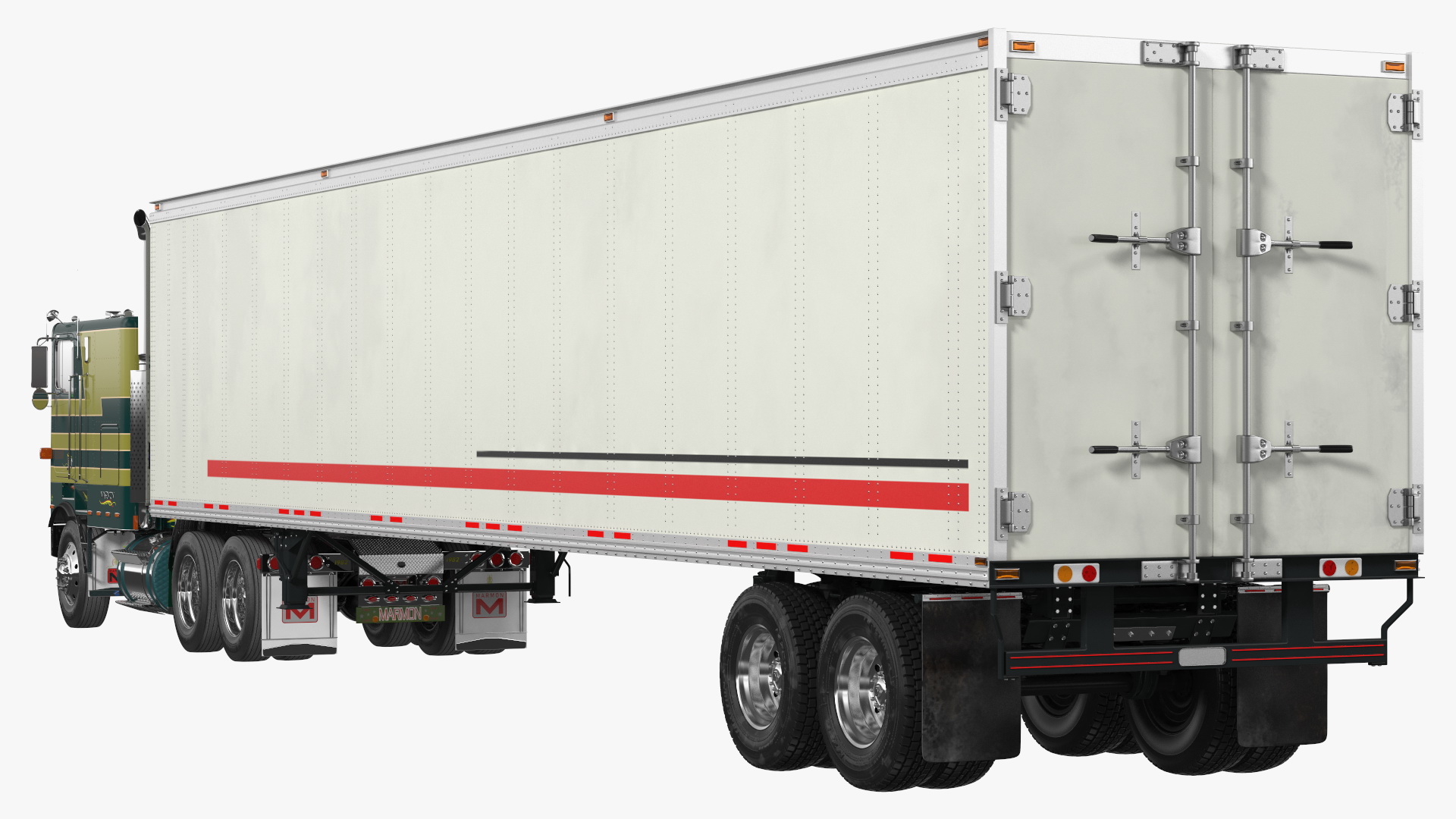 Marmon Truck With Semi Trailer Rigged 3D