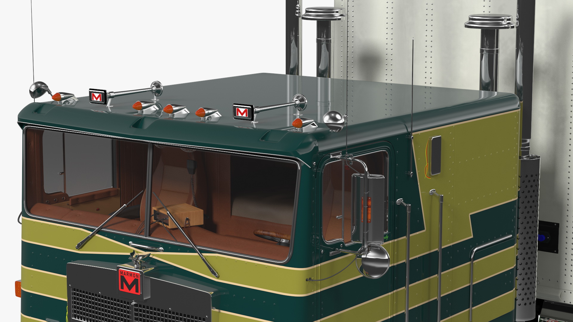 Marmon Truck With Semi Trailer Rigged 3D