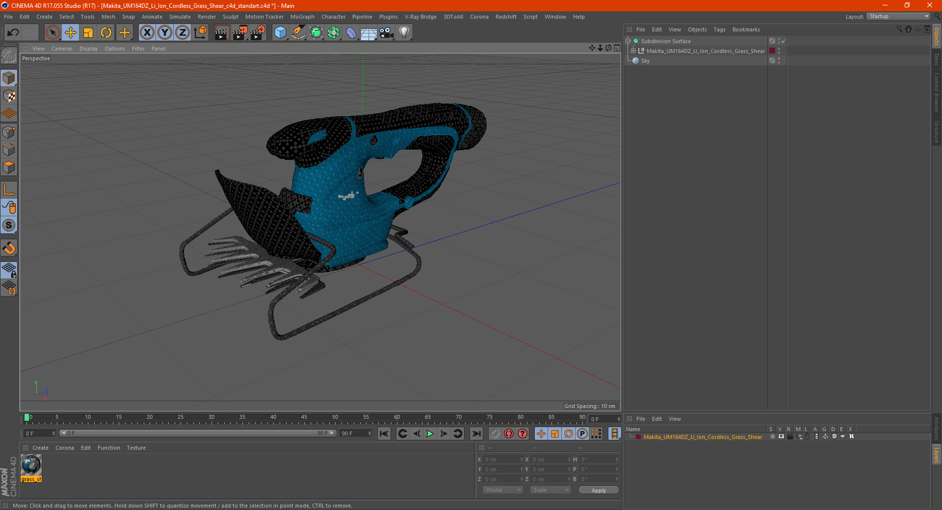 Makita UM164DZ Li Ion Cordless Grass Shear 3D