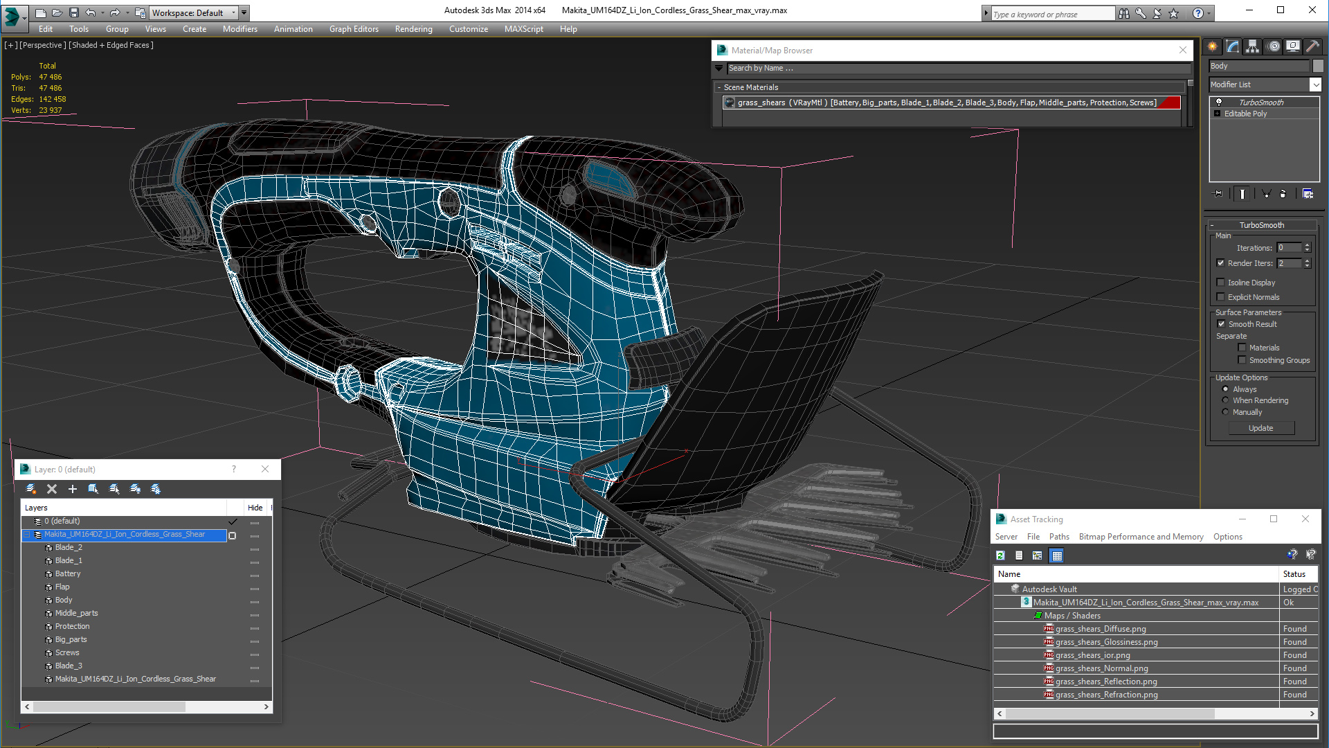 Makita UM164DZ Li Ion Cordless Grass Shear 3D