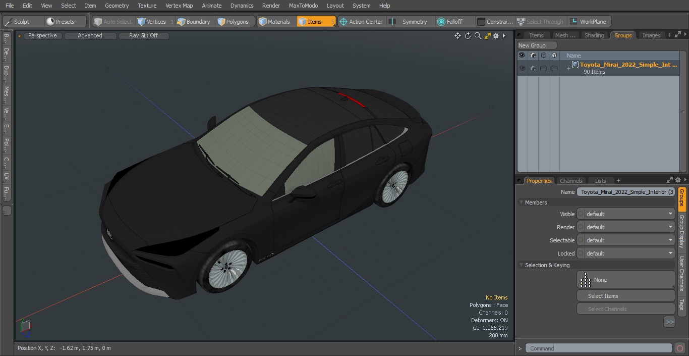 3D Toyota Mirai 2022 Simple Interior model