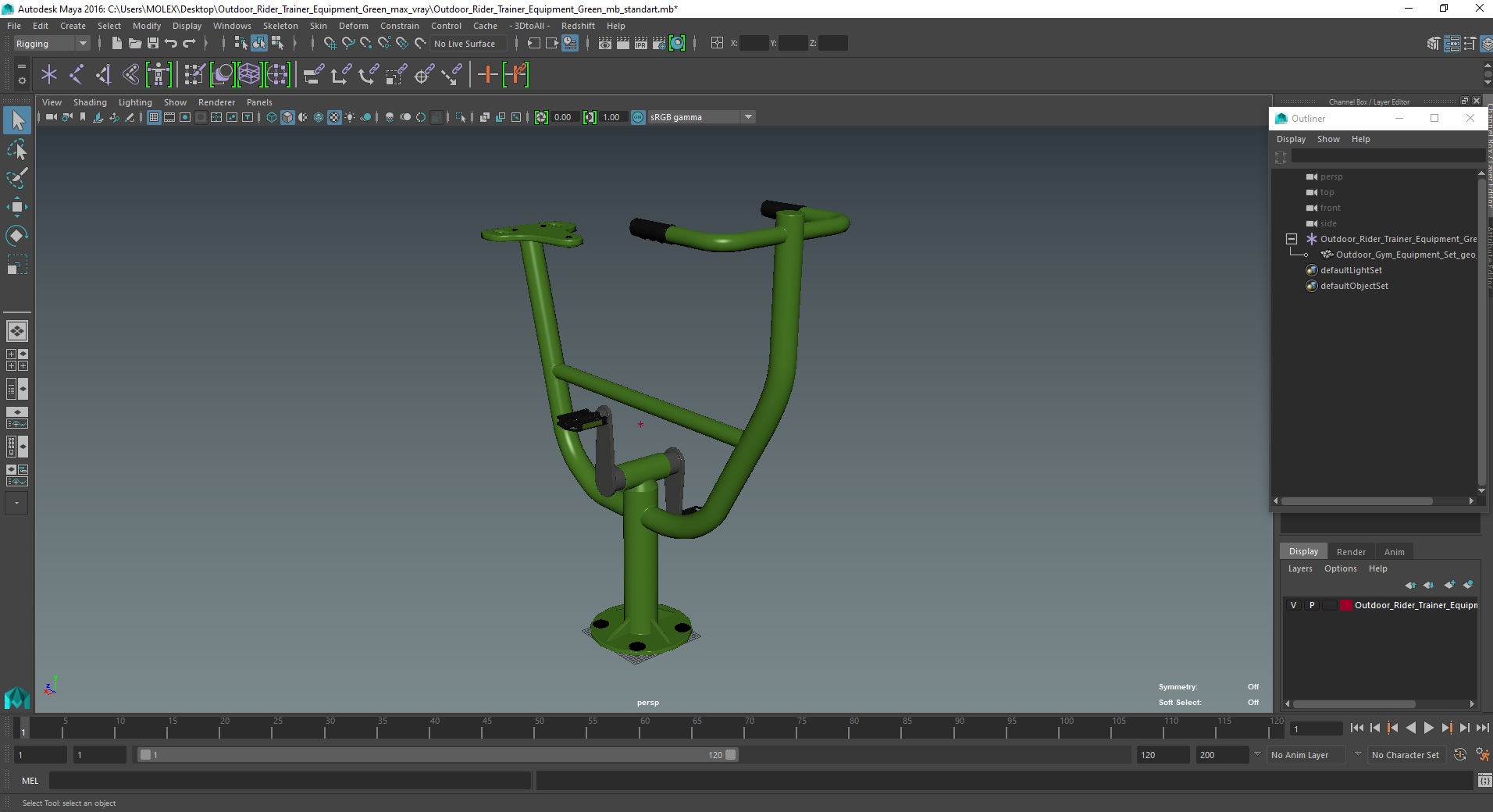 Outdoor Rider Trainer Equipment Green 3D
