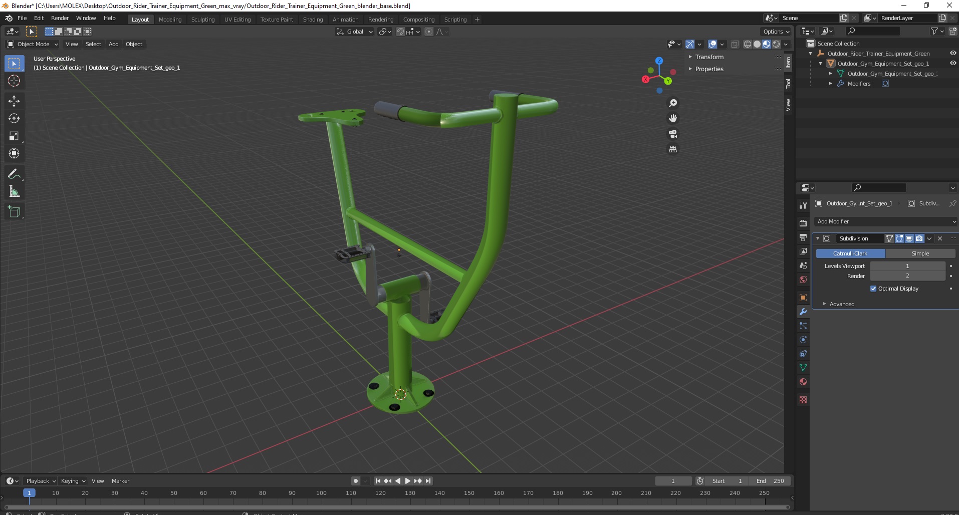 Outdoor Rider Trainer Equipment Green 3D