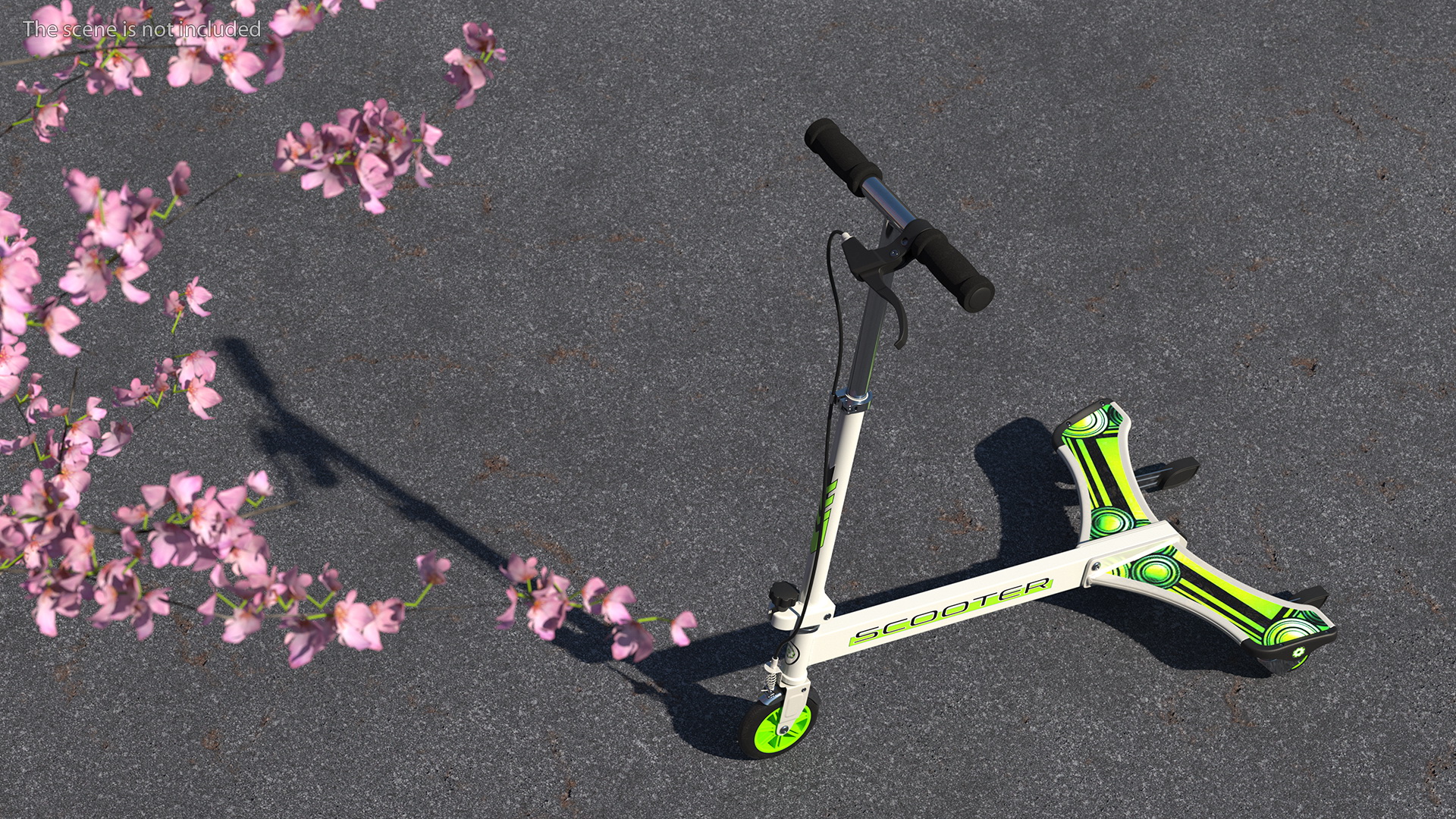 3D PowerWing Scooter Gray Green model