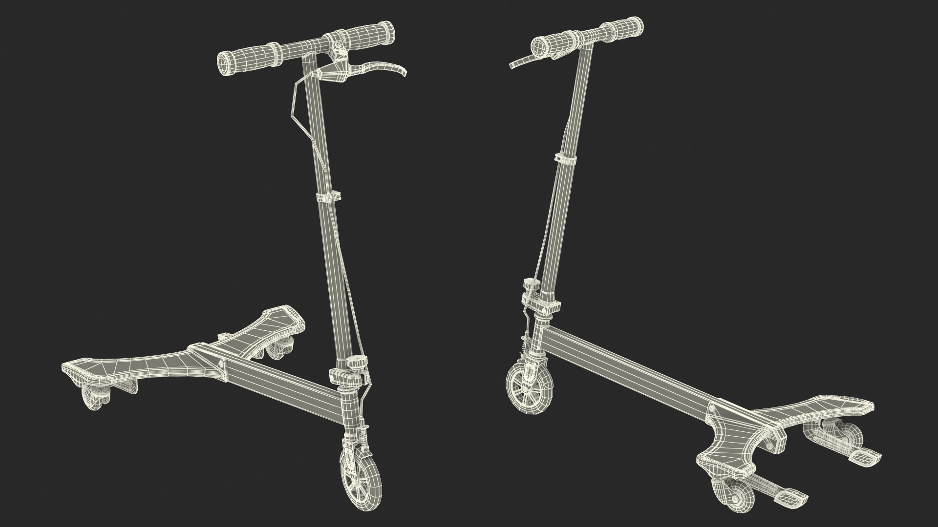 3D PowerWing Scooter Gray Green model