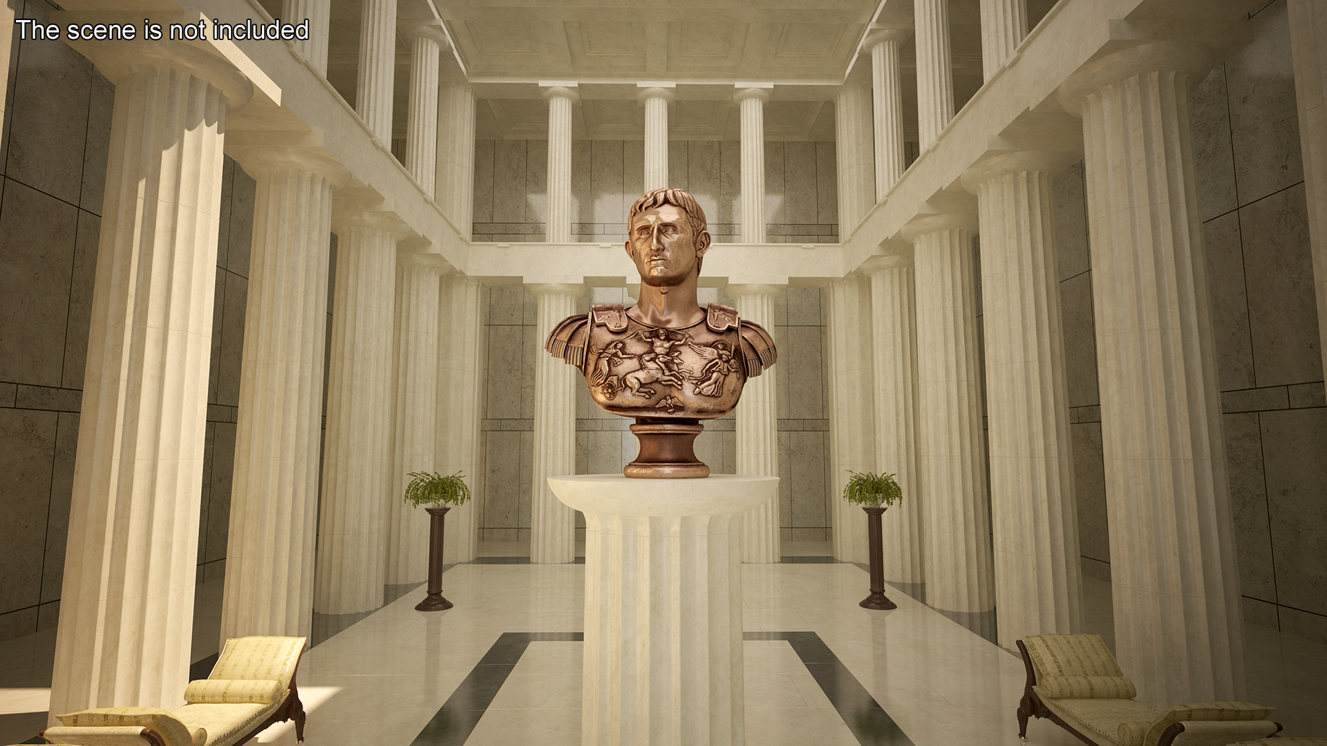 3D model Roman Emperor Bust Cast Bronze