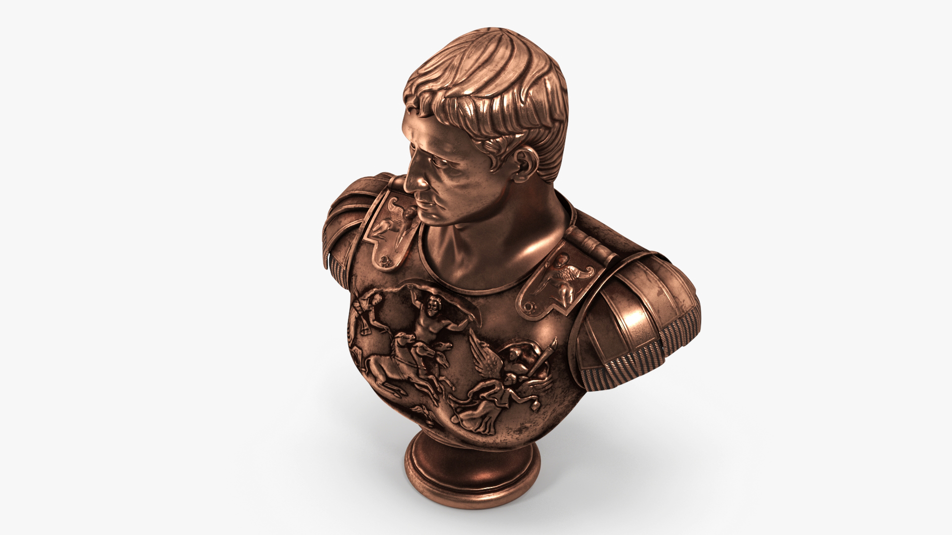 3D model Roman Emperor Bust Cast Bronze
