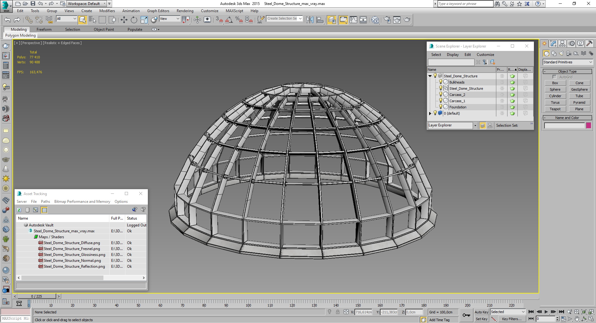 3D model Steel Dome Structure