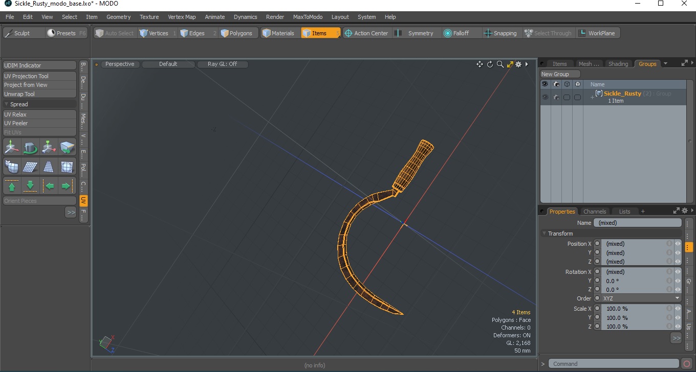 Sickle Rusty 3D