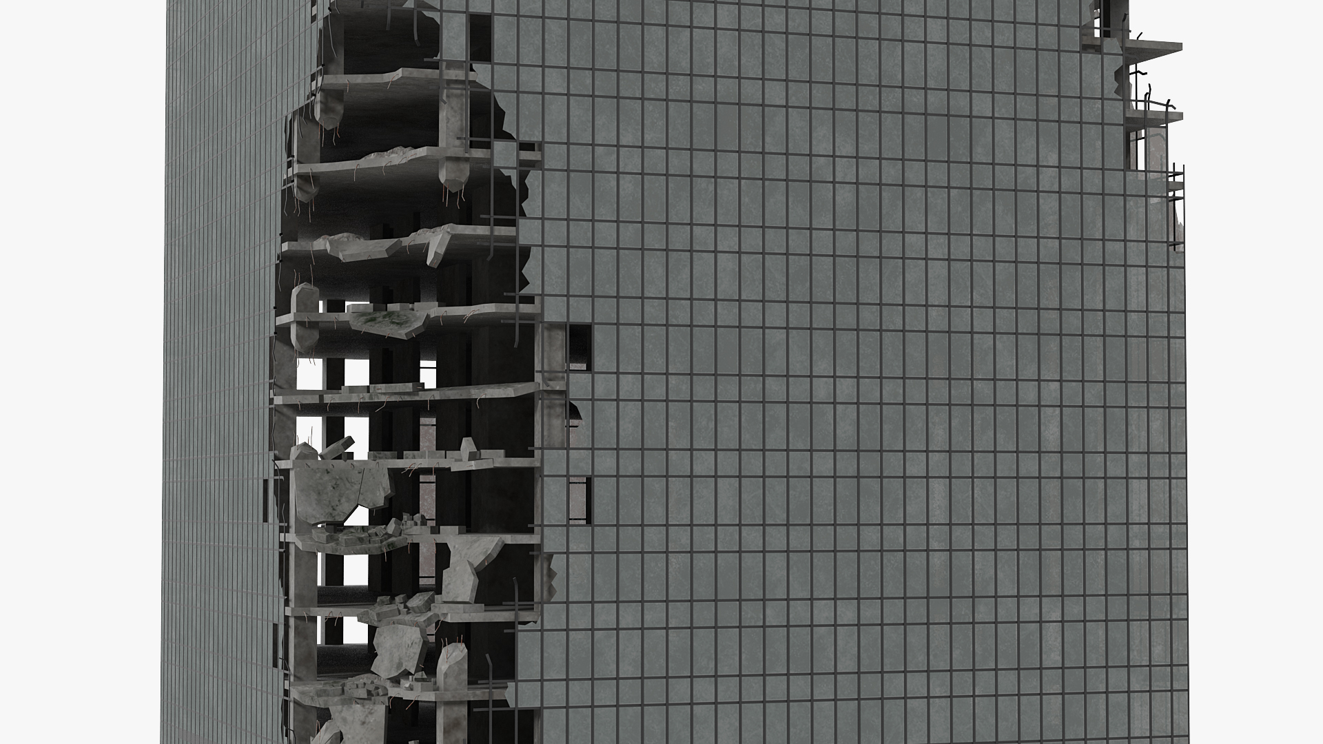 3D model Destroyed Skyscraper