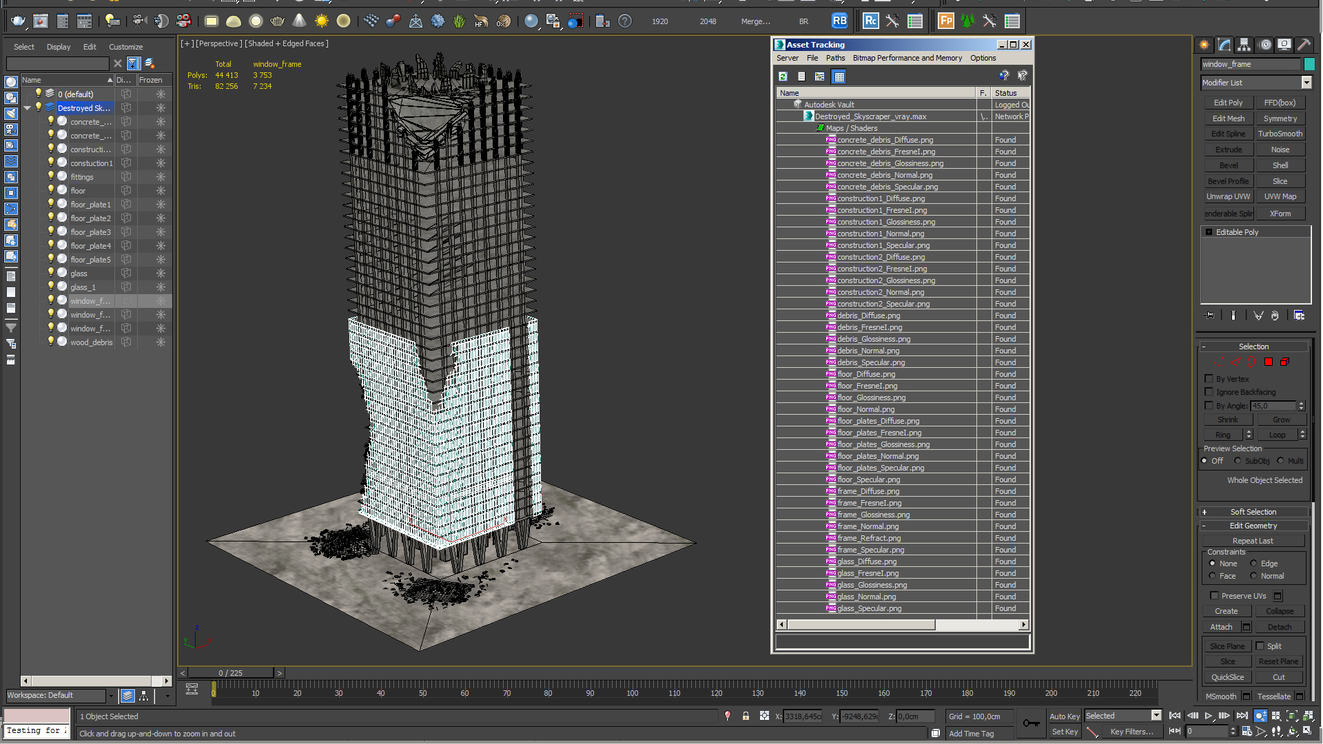 3D model Destroyed Skyscraper