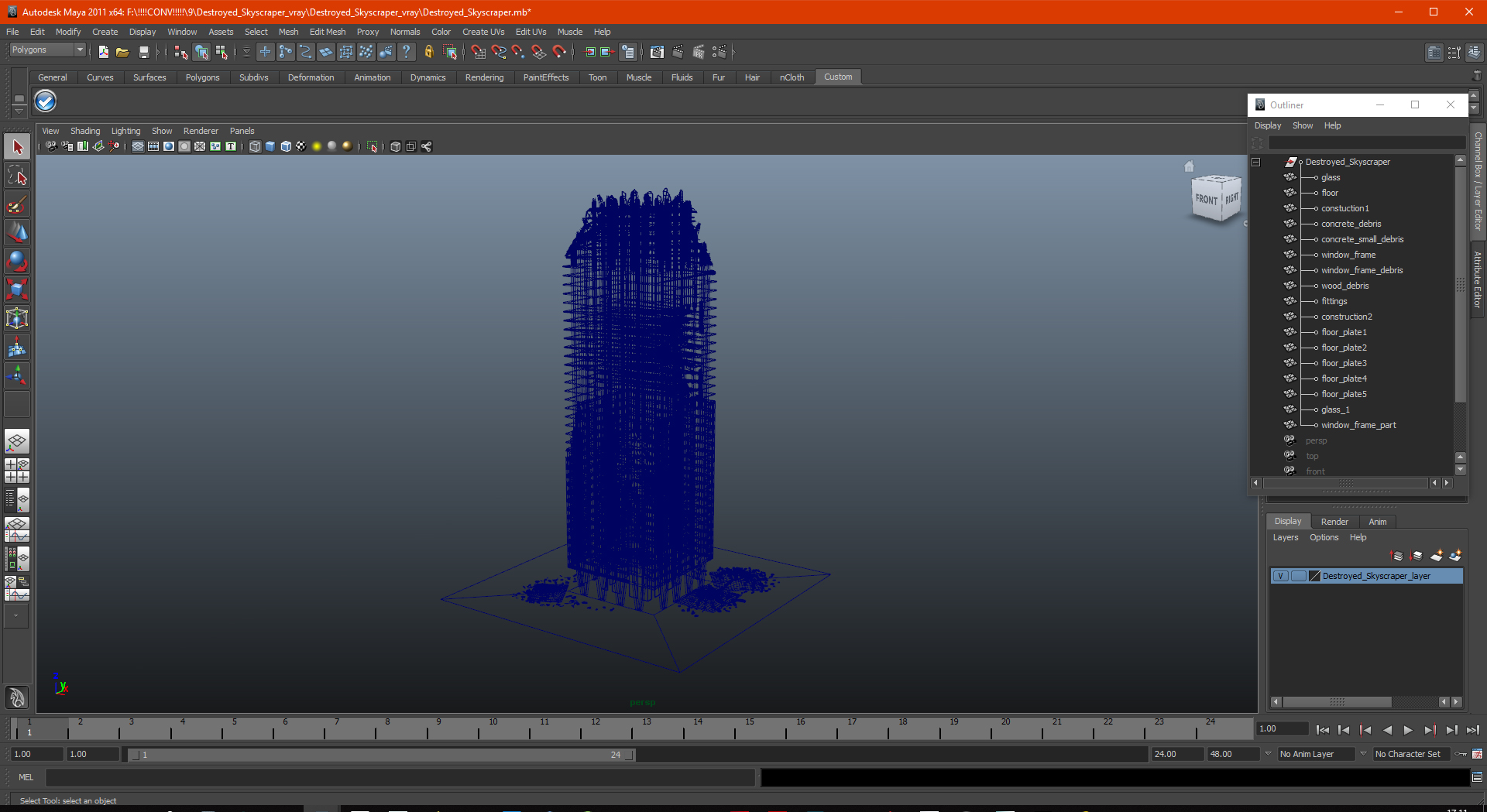 3D model Destroyed Skyscraper