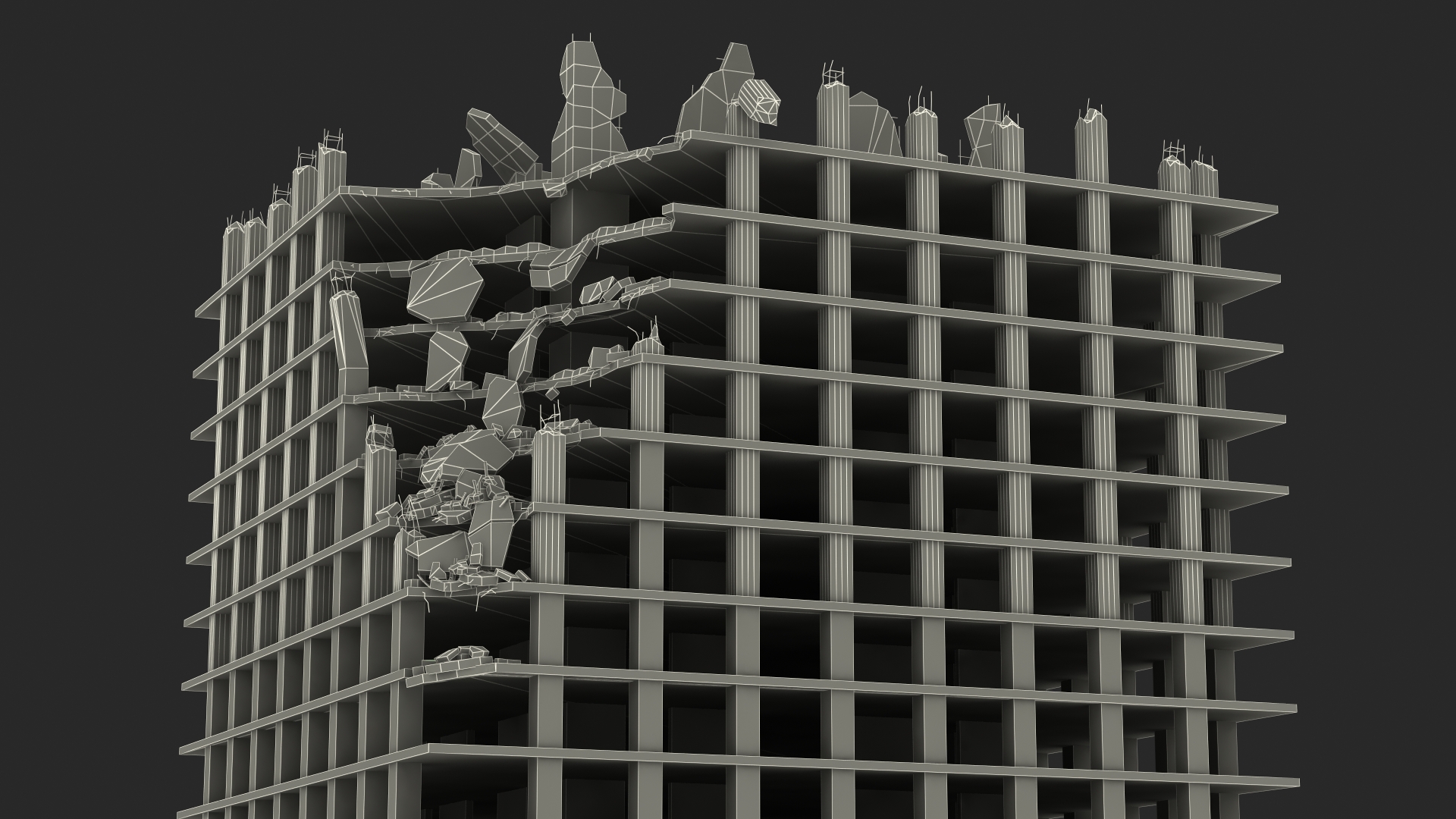 3D model Destroyed Skyscraper