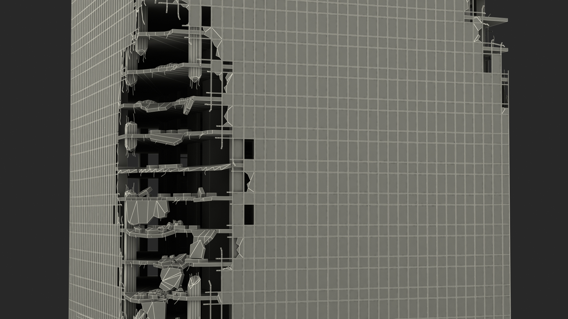 3D model Destroyed Skyscraper