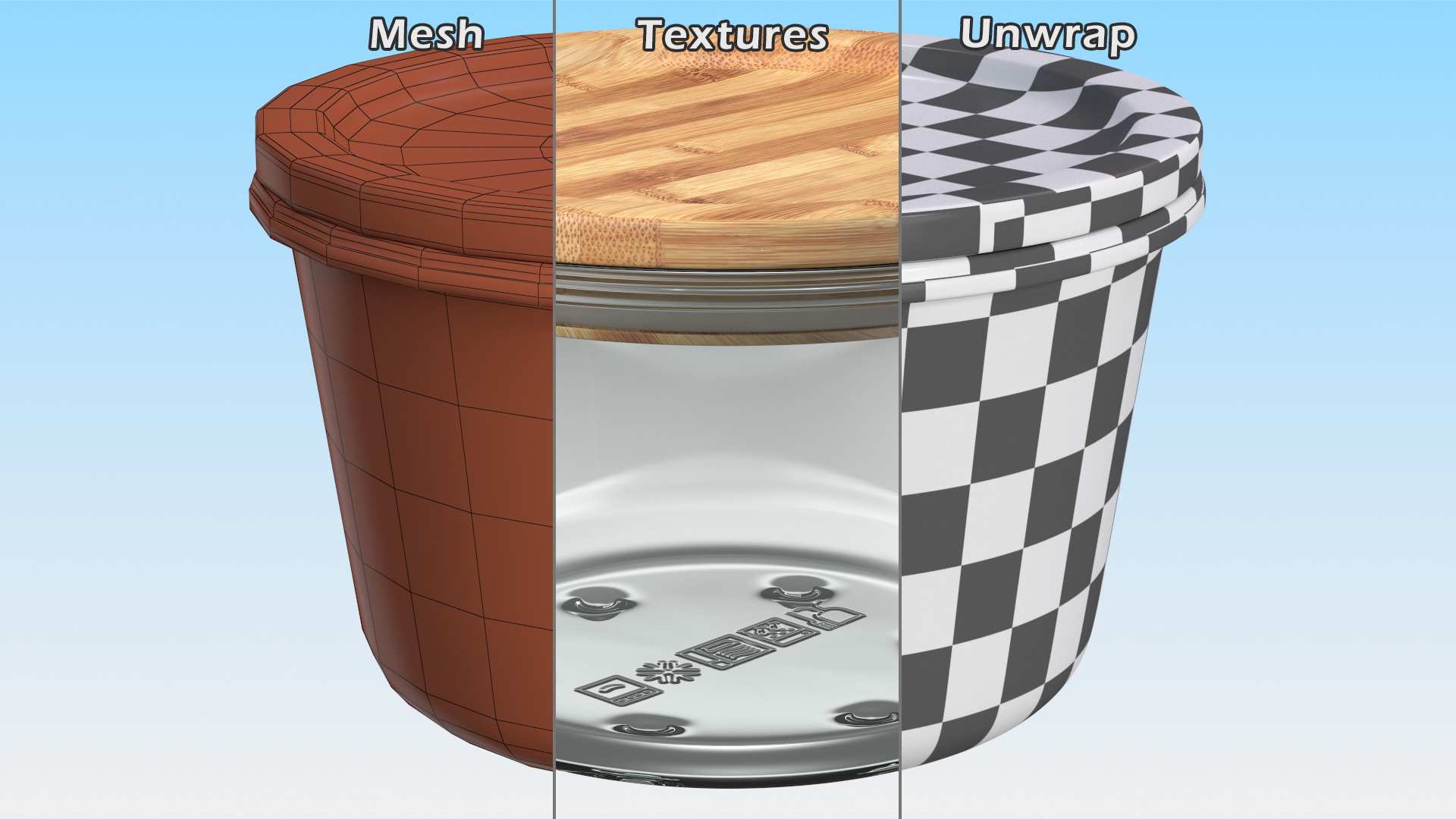 3D Round Glass Food Storage Container with Bamboo Lid 600ml