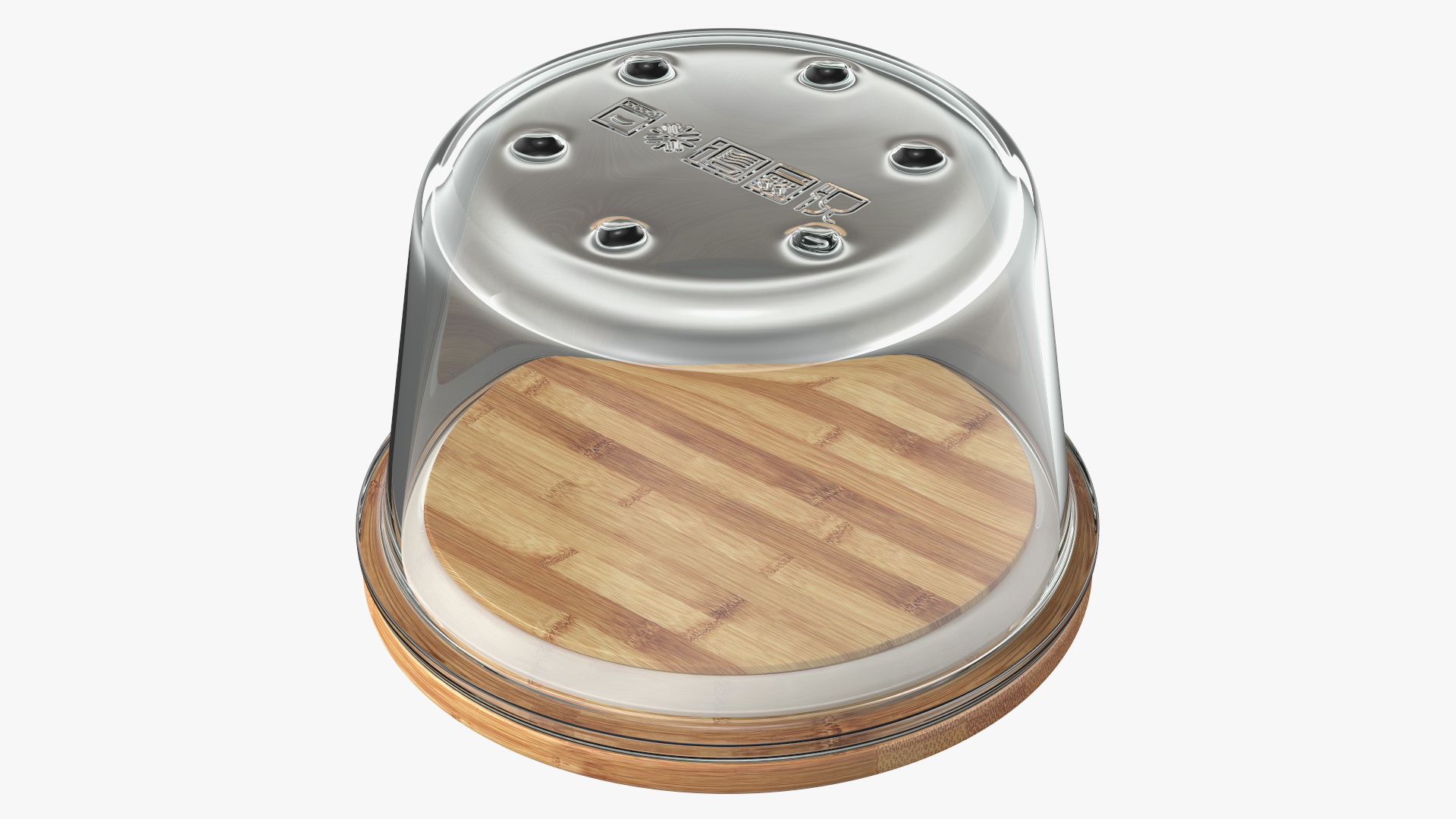3D Round Glass Food Storage Container with Bamboo Lid 600ml