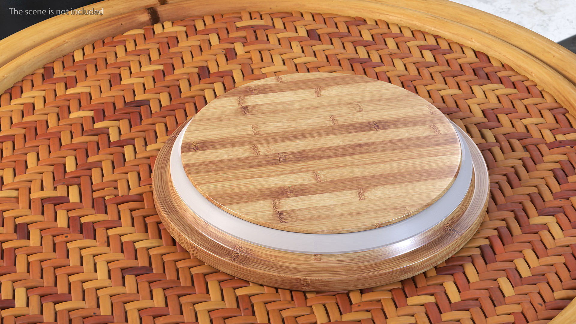 3D Round Glass Food Storage Container with Bamboo Lid 600ml