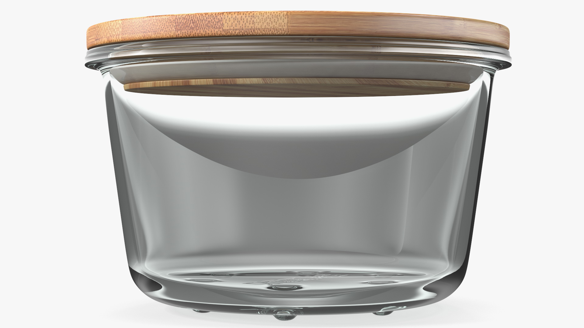 3D Round Glass Food Storage Container with Bamboo Lid 600ml