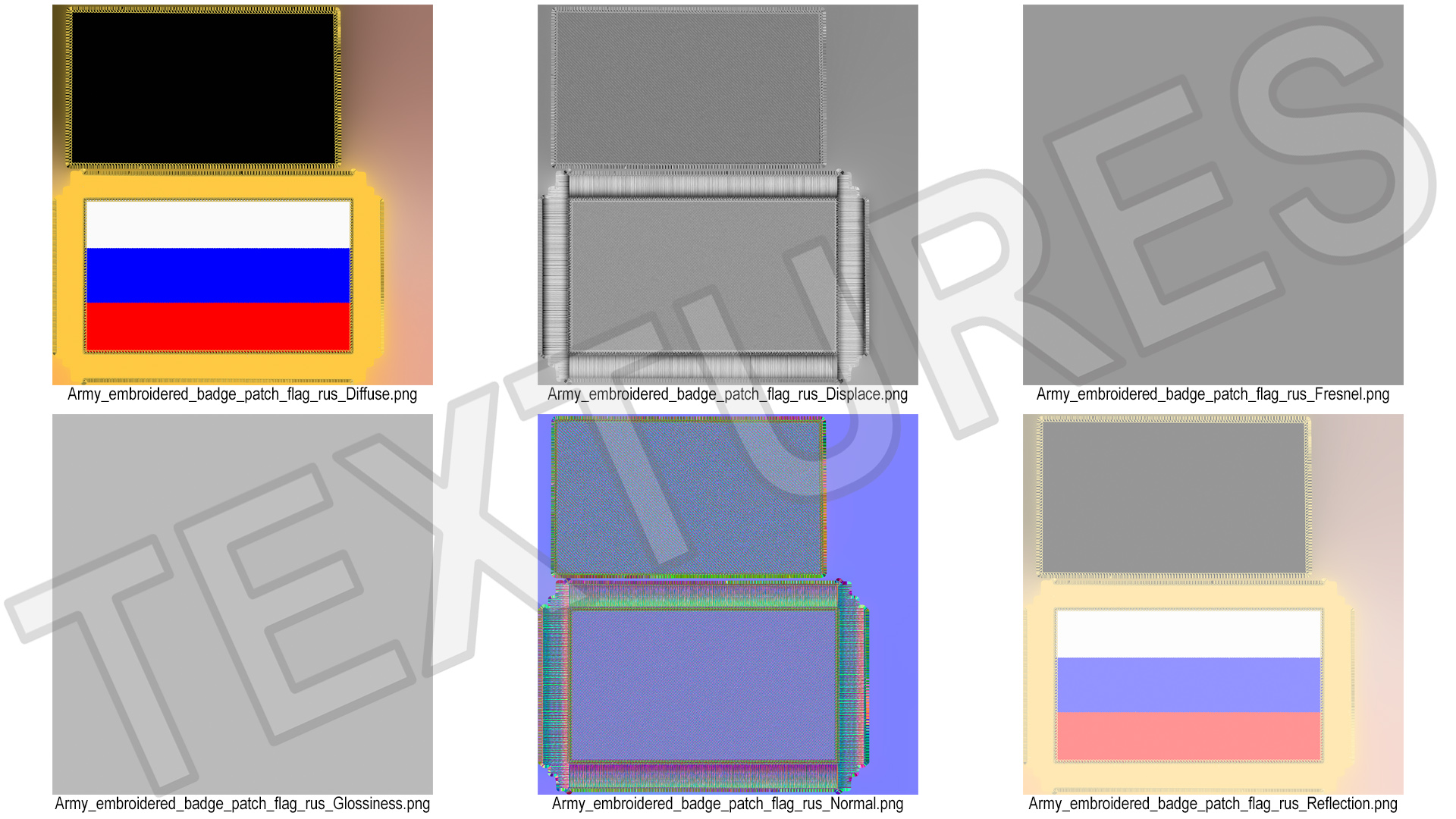 Russia Flag Patch 3D