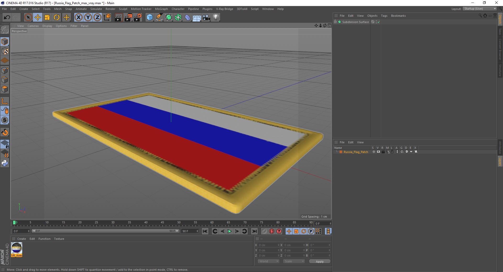Russia Flag Patch 3D