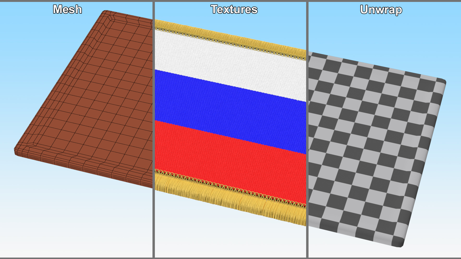 Russia Flag Patch 3D