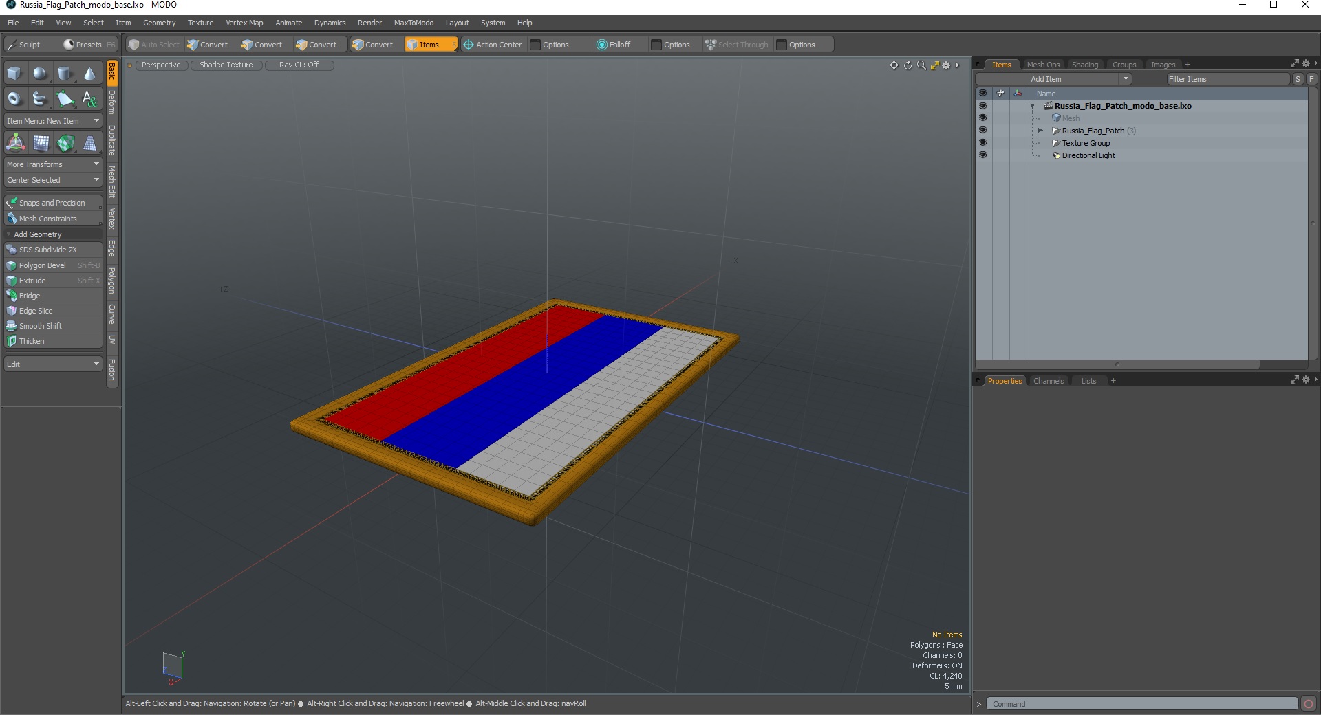 Russia Flag Patch 3D