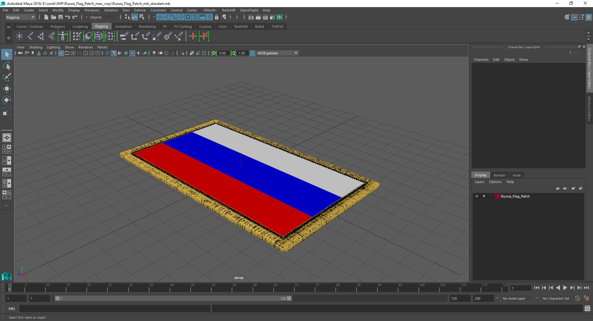 Russia Flag Patch 3D