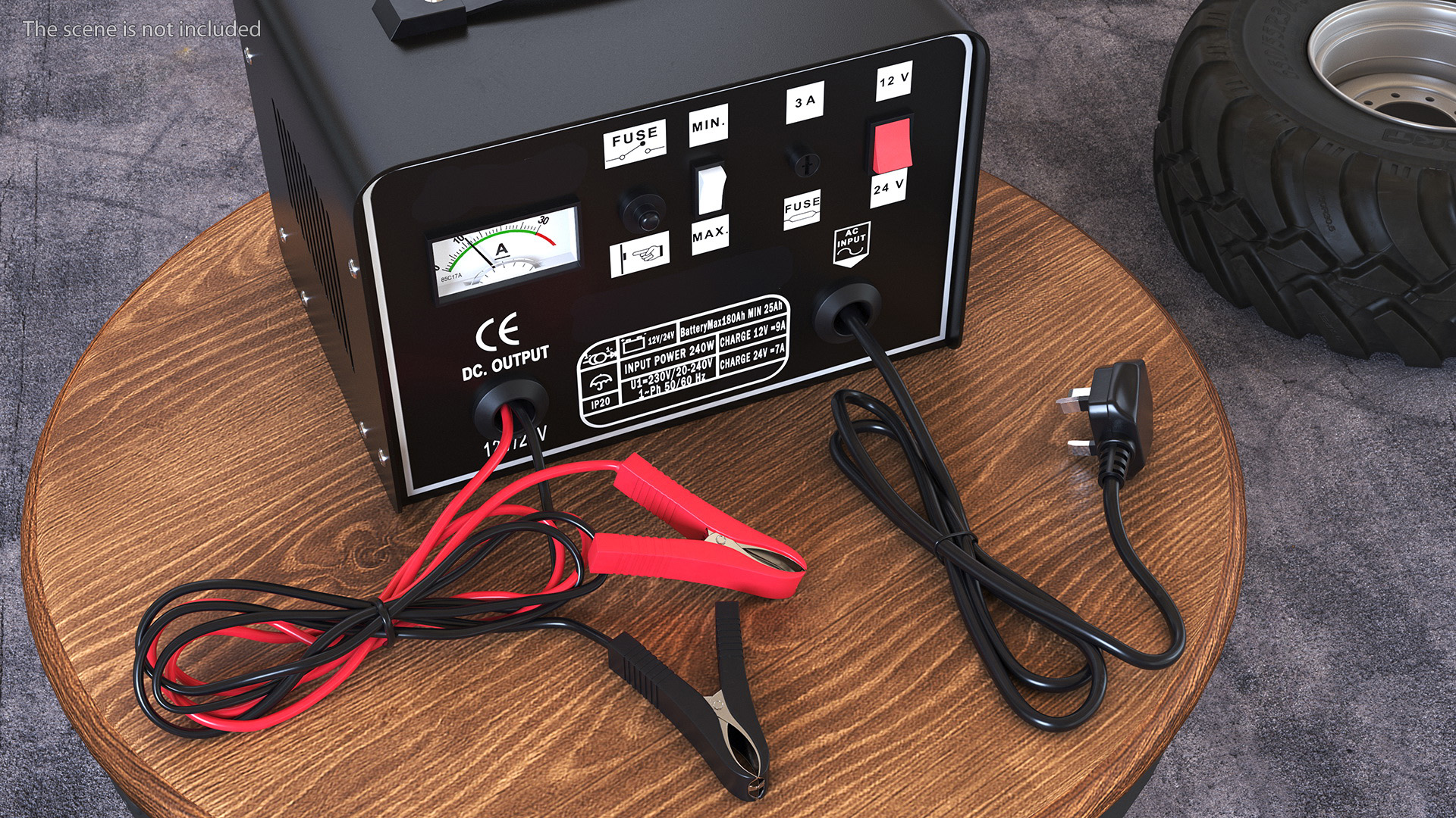 3D Portable Car Battery Charge Black model