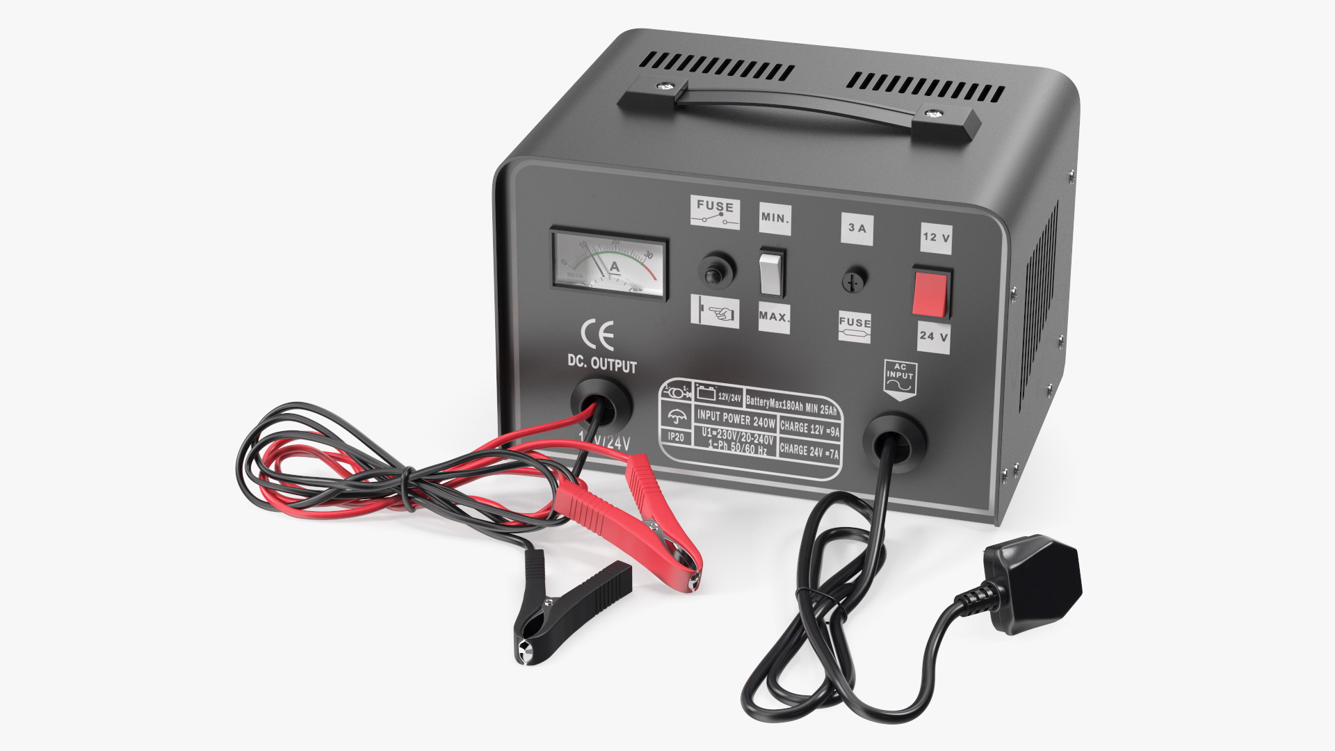 3D Portable Car Battery Charge Black model