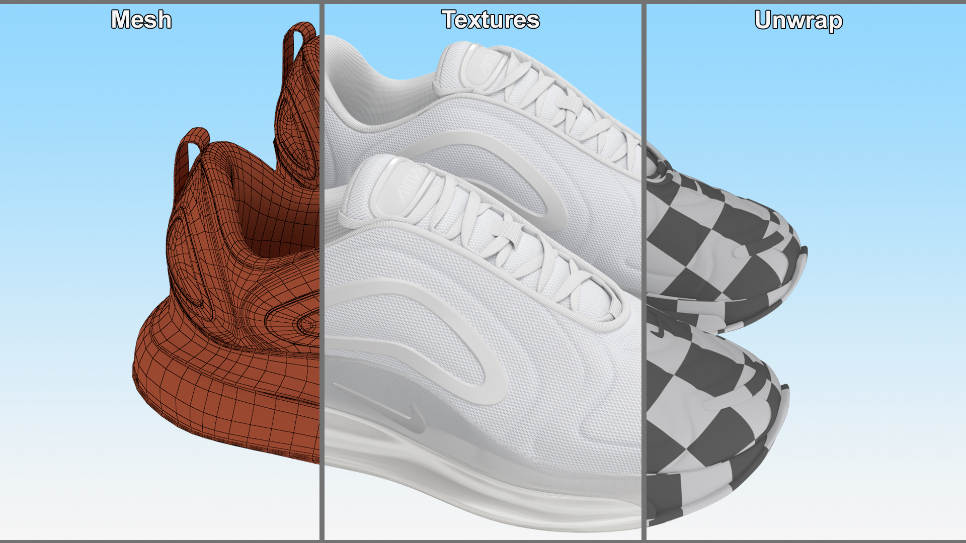 3D Nike Air 720 White model