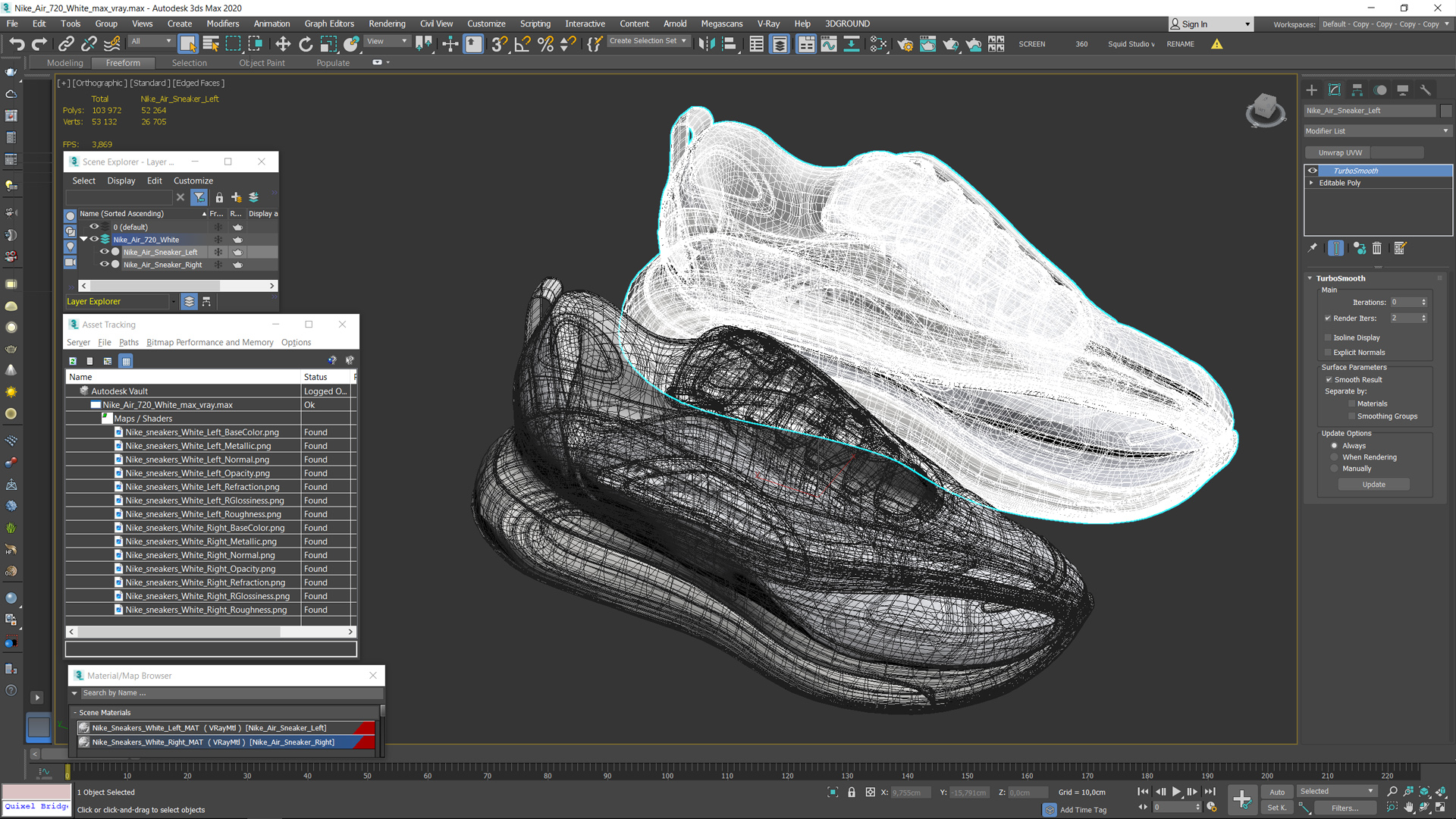 3D Nike Air 720 White model