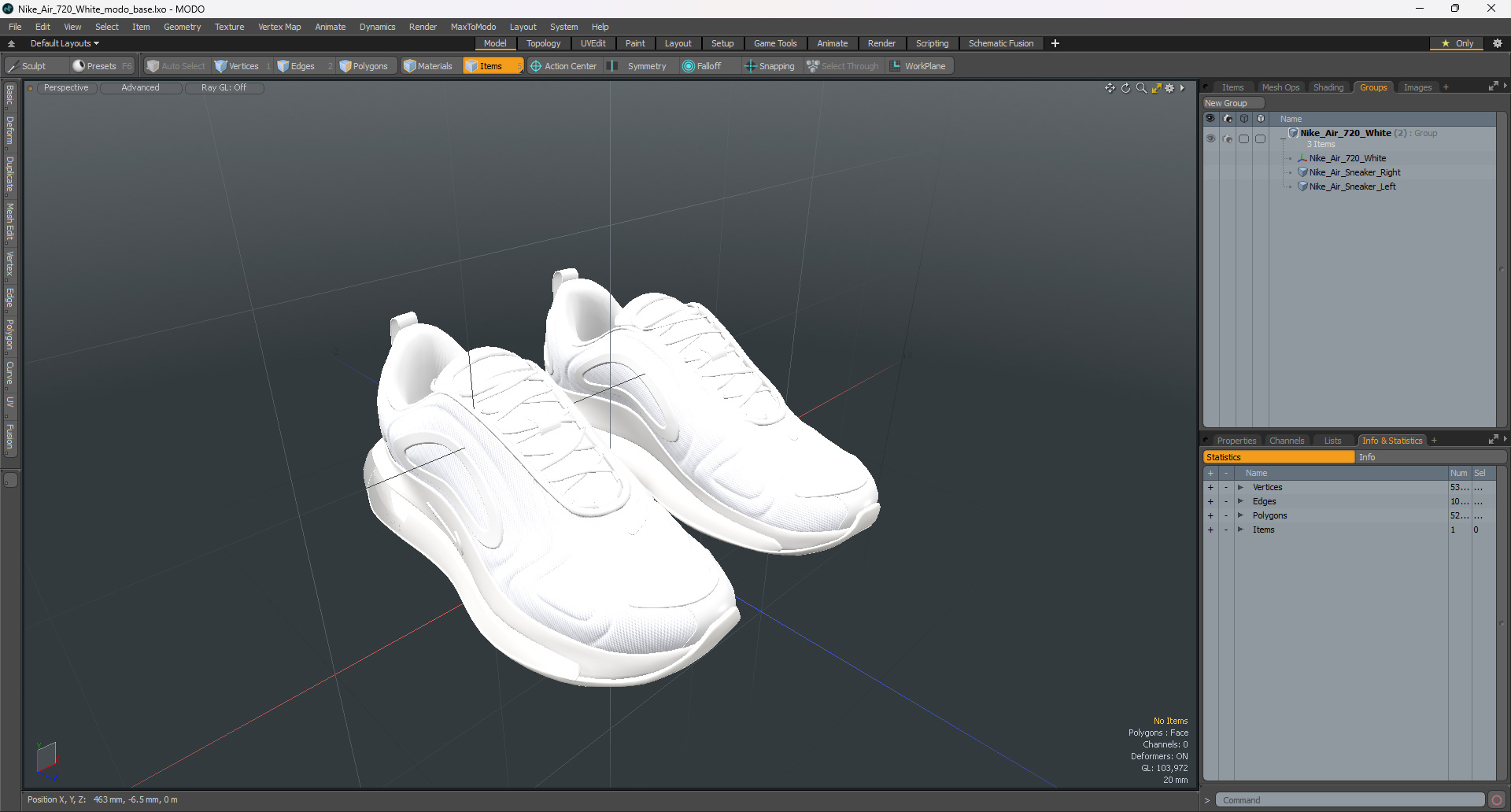 3D Nike Air 720 White model