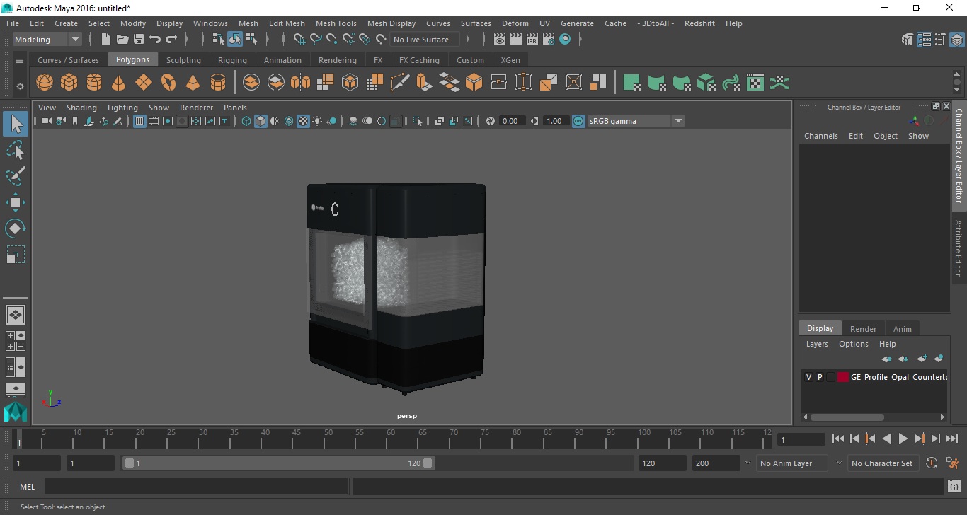 GE Profile Opal Countertop Nugget Ice Maker Black 3D model
