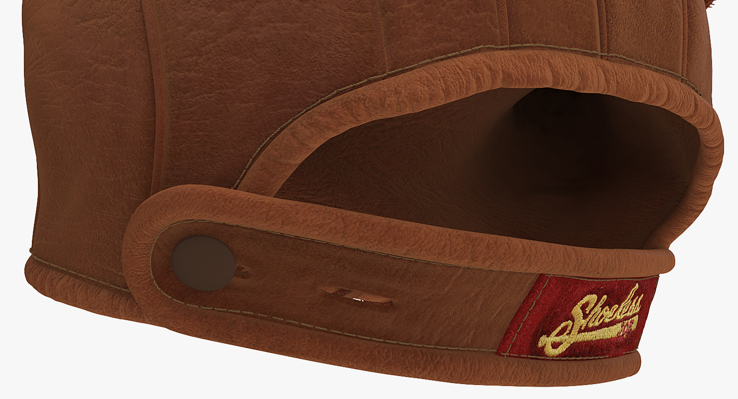 3D Vintage Baseball Glove and Ball
