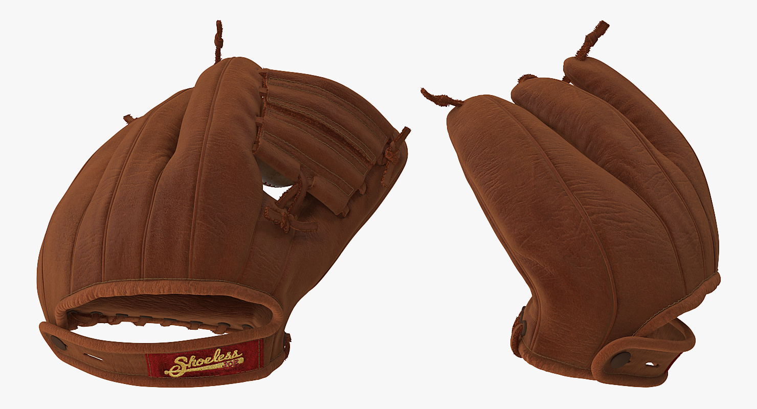 3D Vintage Baseball Glove and Ball