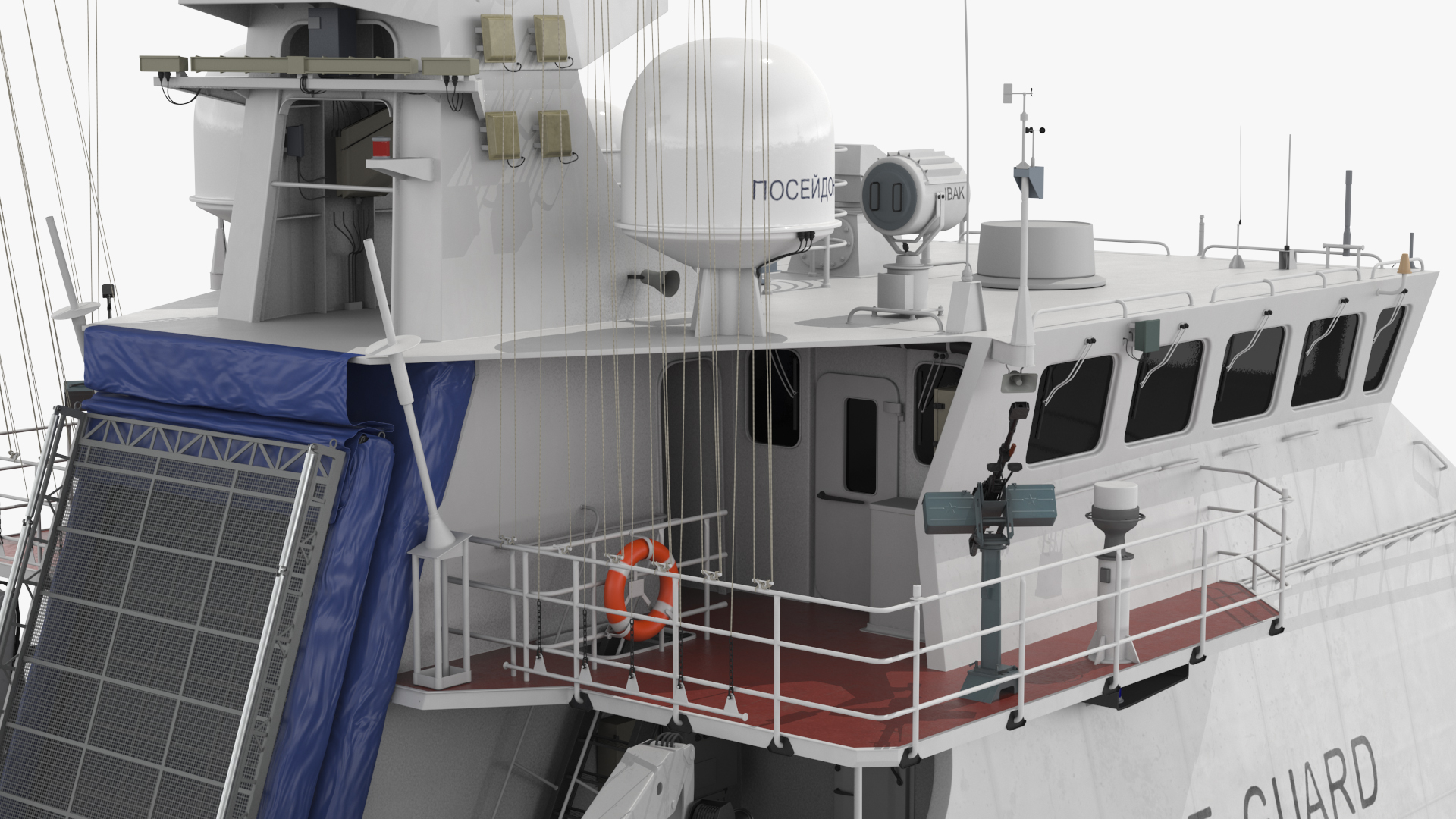3D Russian Coast Guard Ship 22460 Okhotnik Rigged