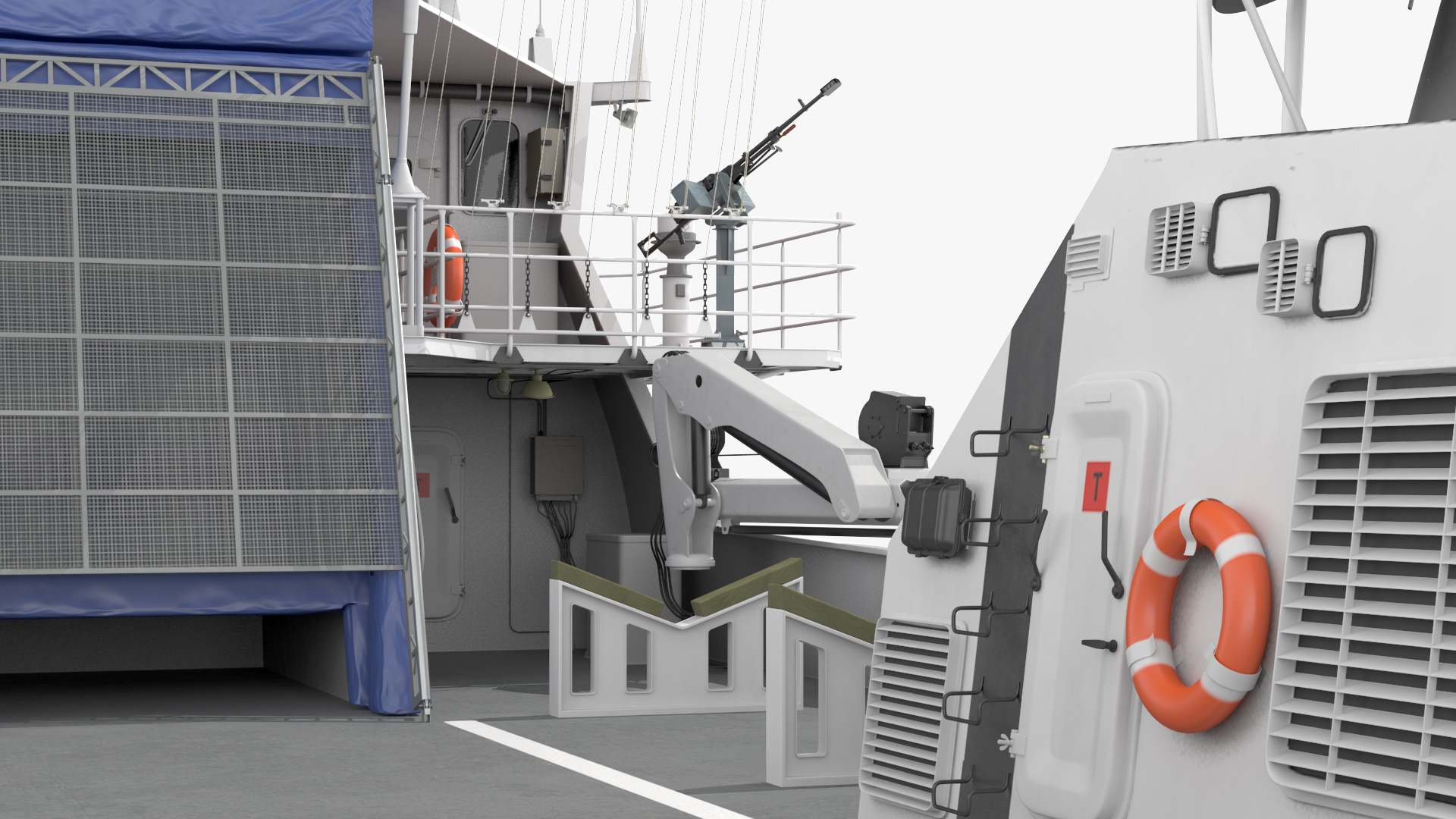 3D Russian Coast Guard Ship 22460 Okhotnik Rigged