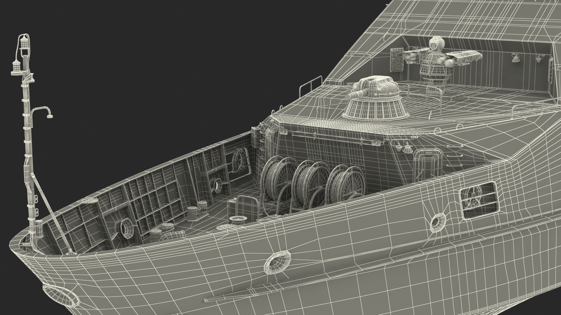 3D Russian Coast Guard Ship 22460 Okhotnik Rigged