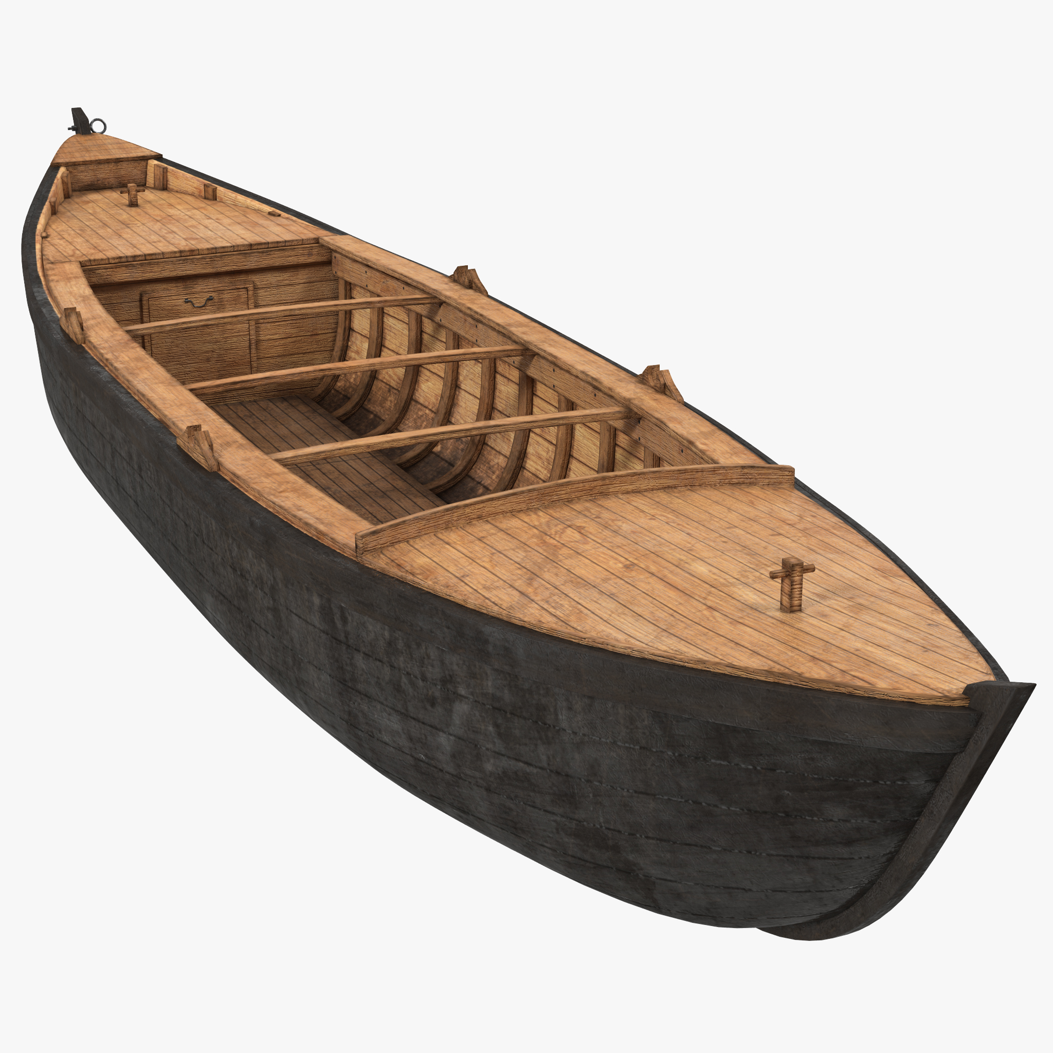 Large Wooden Freight Boat, view 3