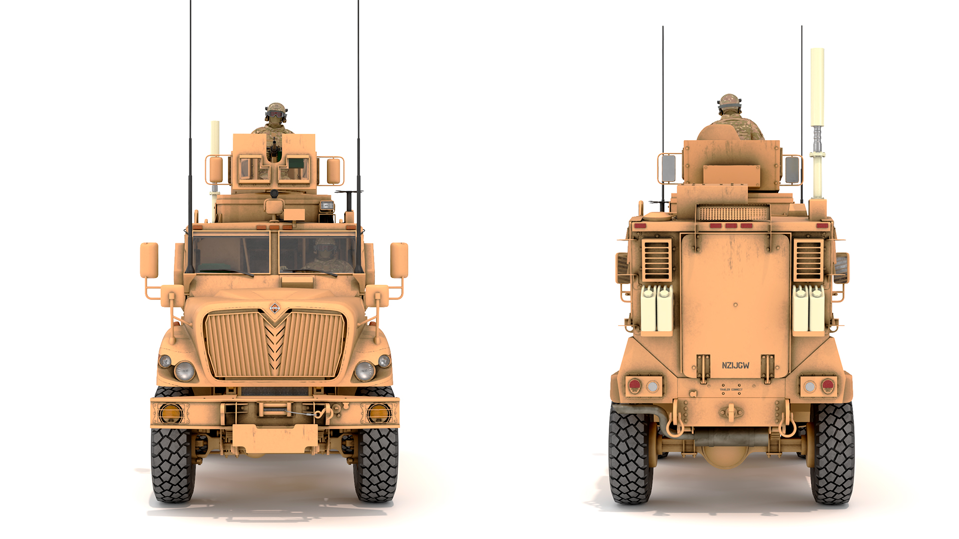 Armored Fighting Vehicle Sandy with Soldiers 3D model